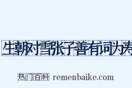 生朝对雪张子善有词为寿是什么意思的图片